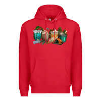 Red camping coffee cups Premium Hoodie - texasbilliewilder