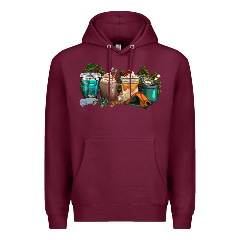 Camping Coffee Cups Premium Hoodie by texasbilliewilder | Teevron