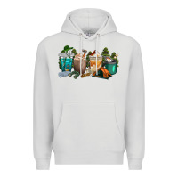 Dove Grey camping coffee cups Premium Hoodie - texasbilliewilder