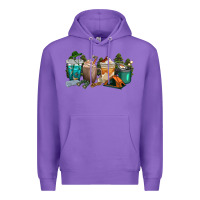 Purple camping coffee cups Premium Hoodie - texasbilliewilder
