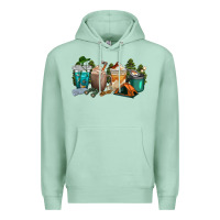 Seafoam camping coffee cups Premium Hoodie - texasbilliewilder