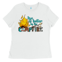 White life is better by the campfire Ladies Tee - Artiststas