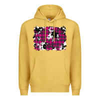Antique Gold Pink Christmas Plaid Cowhide Pattern Background Premium Hoodie - RanaPortraitStore