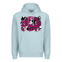 Blue Mist Pink Christmas Plaid Cowhide Pattern Background Premium Hoodie - RanaPortraitStore