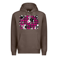 Coffee Pink Christmas Plaid Cowhide Pattern Background Premium Hoodie - RanaPortraitStore