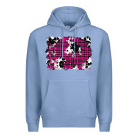 Colony Blue Pink Christmas Plaid Cowhide Pattern Background Premium Hoodie - RanaPortraitStore