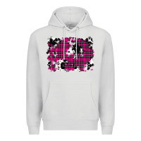 Dove Grey Pink Christmas Plaid Cowhide Pattern Background Premium Hoodie - RanaPortraitStore