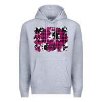 Heather Grey Pink Christmas Plaid Cowhide Pattern Background Premium Hoodie - RanaPortraitStore