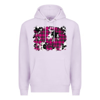 Lilac Pink Christmas Plaid Cowhide Pattern Background Premium Hoodie - RanaPortraitStore