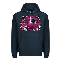 Navy Pink Christmas Plaid Cowhide Pattern Background Premium Hoodie - RanaPortraitStore