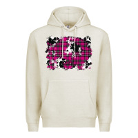Oatmeal Heather Pink Christmas Plaid Cowhide Pattern Background Premium Hoodie - RanaPortraitStore