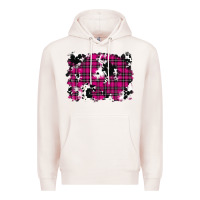 Pale Pink Pink Christmas Plaid Cowhide Pattern Background Premium Hoodie - RanaPortraitStore