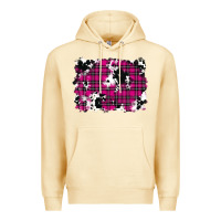 Pink Christmas Plaid Cowhide Pattern Background Premium Hoodie | Teevron