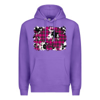 Purple Pink Christmas Plaid Cowhide Pattern Background Premium Hoodie - RanaPortraitStore