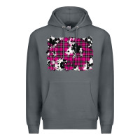 Rock Pink Christmas Plaid Cowhide Pattern Background Premium Hoodie - RanaPortraitStore