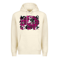 Sandshell Pink Christmas Plaid Cowhide Pattern Background Premium Hoodie - RanaPortraitStore
