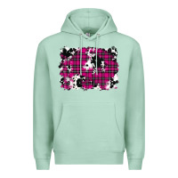 Seafoam Pink Christmas Plaid Cowhide Pattern Background Premium Hoodie - RanaPortraitStore