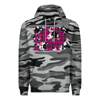 Slate Camo Pink Christmas Plaid Cowhide Pattern Background Premium Hoodie - RanaPortraitStore