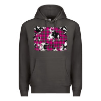 Smoke Pink Christmas Plaid Cowhide Pattern Background Premium Hoodie - RanaPortraitStore