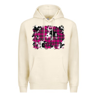 Tofu Pink Christmas Plaid Cowhide Pattern Background Premium Hoodie - RanaPortraitStore