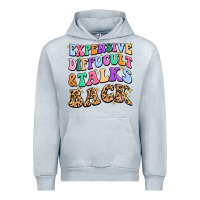 Heather Grey expensive diffucult and talks back Urban Hoodie - MaliasSmallBusiness