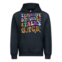 Navy expensive diffucult and talks back Urban Hoodie - MaliasSmallBusiness