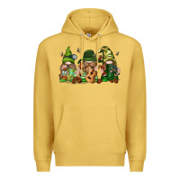 Antique Gold camping gnomies Premium Hoodie - texasbilliewilder