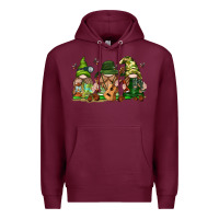 Burgundy camping gnomies Premium Hoodie - texasbilliewilder