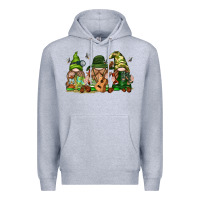 Heather Grey camping gnomies Premium Hoodie - texasbilliewilder