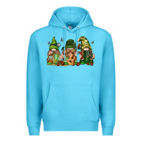 Ocean Blue camping gnomies Premium Hoodie - texasbilliewilder