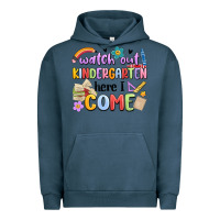 Pigment Midnight Navy watch out kindergarten here i come Urban Hoodie - MaliasSmallBusiness