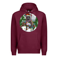 Burgundy Pitbull And Farm Premium Hoodie - RanaPortraitStore