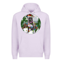 Lilac Pitbull And Farm Premium Hoodie - RanaPortraitStore