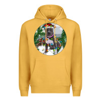Mustard Pitbull And Farm Premium Hoodie - RanaPortraitStore