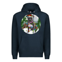 Navy Pitbull And Farm Premium Hoodie - RanaPortraitStore