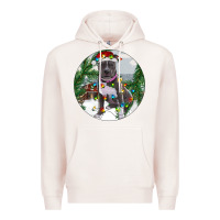 Pale Pink Pitbull And Farm Premium Hoodie - RanaPortraitStore