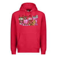 Cardinal cat coffee cups Premium Hoodie - texasbilliewilder