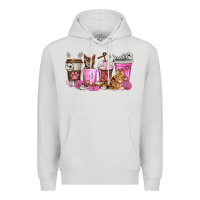 Dove Grey cat coffee cups Premium Hoodie - texasbilliewilder