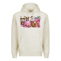 Oatmeal Heather cat coffee cups Premium Hoodie - texasbilliewilder