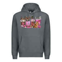 Rock cat coffee cups Premium Hoodie - texasbilliewilder