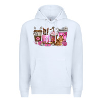 White cat coffee cups Premium Hoodie - texasbilliewilder