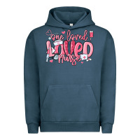 Pigment Midnight Navy one loved nurse valentine's day Urban Hoodie - MaliasSmallBusiness