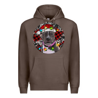 Coffee Pitbull And Buffalo Plaid Premium Hoodie - RanaPortraitStore