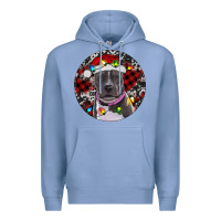 Colony Blue Pitbull And Buffalo Plaid Premium Hoodie - RanaPortraitStore