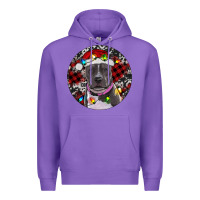 Purple Pitbull And Buffalo Plaid Premium Hoodie - RanaPortraitStore