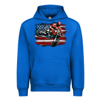 Cobalt dirt bike american flag Urban Hoodie - MaliasSmallBusiness