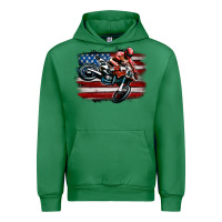 Emerald dirt bike american flag Urban Hoodie - MaliasSmallBusiness