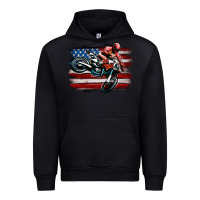 Foreset Green dirt bike american flag Urban Hoodie - MaliasSmallBusiness
