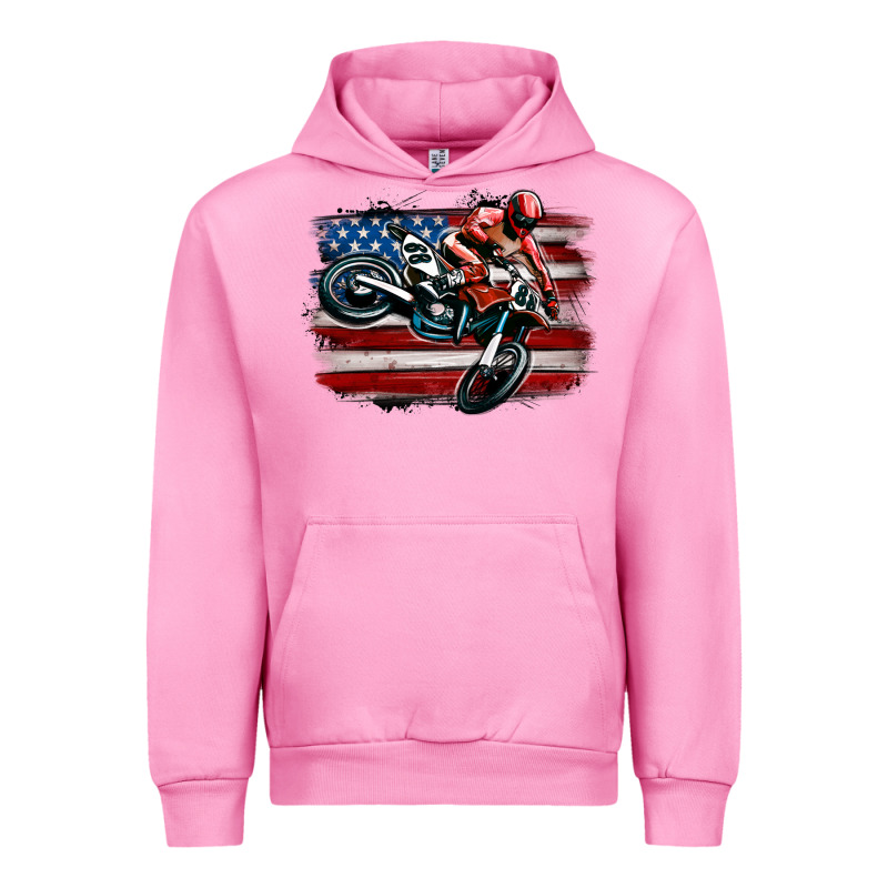 Dirt Bike American Flag Urban Hoodie by MaliasSmallBusiness | Teevron
