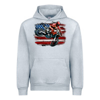 Heather Grey dirt bike american flag Urban Hoodie - MaliasSmallBusiness